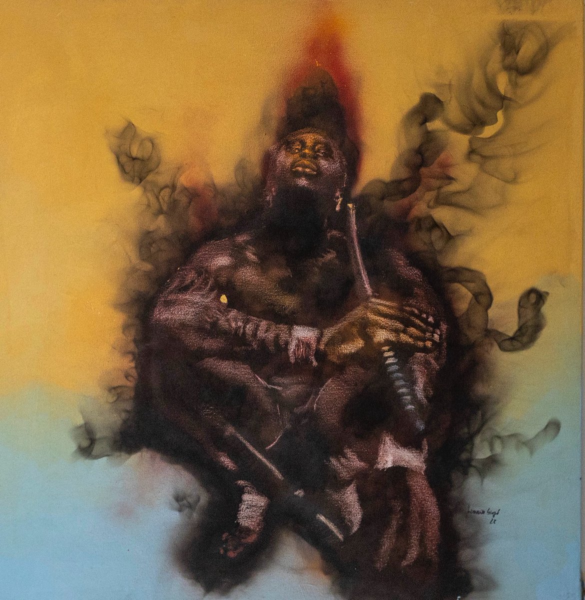 Titre : DACHIBAH KUMBA TCHAIBA
Technique : suie, acrylique et grattage sur toile
Dimension : 100 cm x 100 cm
Année : 2025 
artiste : <a href="/axel27470/">Sinzé Axel Angenor</a>  for <a href="/HimraOfficiel/">DACHIBA KOUMGBA TCHAIBA DALSHIM</a> 

#bamouinsinzé #evanescence #peinturecontemporaine