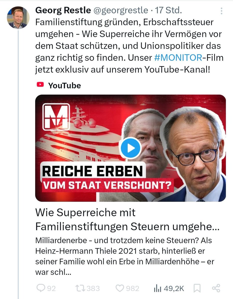 #GeorgRestle Dem Linkesten Sprachrohr Schorschi Restle gehen auch bald die DUMMEN aus, die dem noch ein LIKE verpassen.
Gut so.
