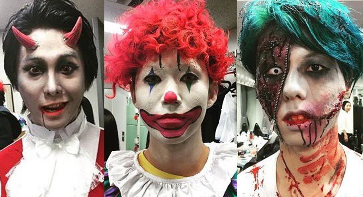 本日はハロウィンということなので Mrs. GREEN APPLE の仮装のせておきます（閲覧注意）