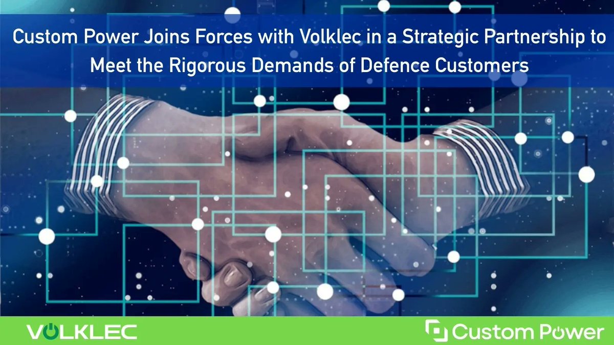 _CustomPower's tweet image. We&apos;ve joined forces with Volklec, the UK’s only independent battery manufacturer, to deliver a sovereign, end-to-end energy solution for the UK defence sector. Read the full press release: tinyurl.com/CP-UK-Volklec-…

#MadeInTheUK #Partnership #CustomBattery
