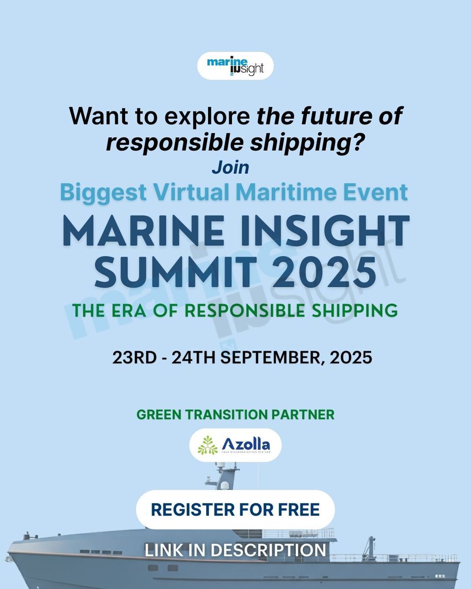 🚢Discover how #ships have transformed across centuries and shaped global trade.

👉 Be part of the conversations shaping tomorrow’s maritime industry.
📌 Register now for #MarineInsightSummit 2025 – Bluer Oceans, Cleaner Wake.

🔗Register now - tinyurl.com/5yrcd4m4 

#Azolla