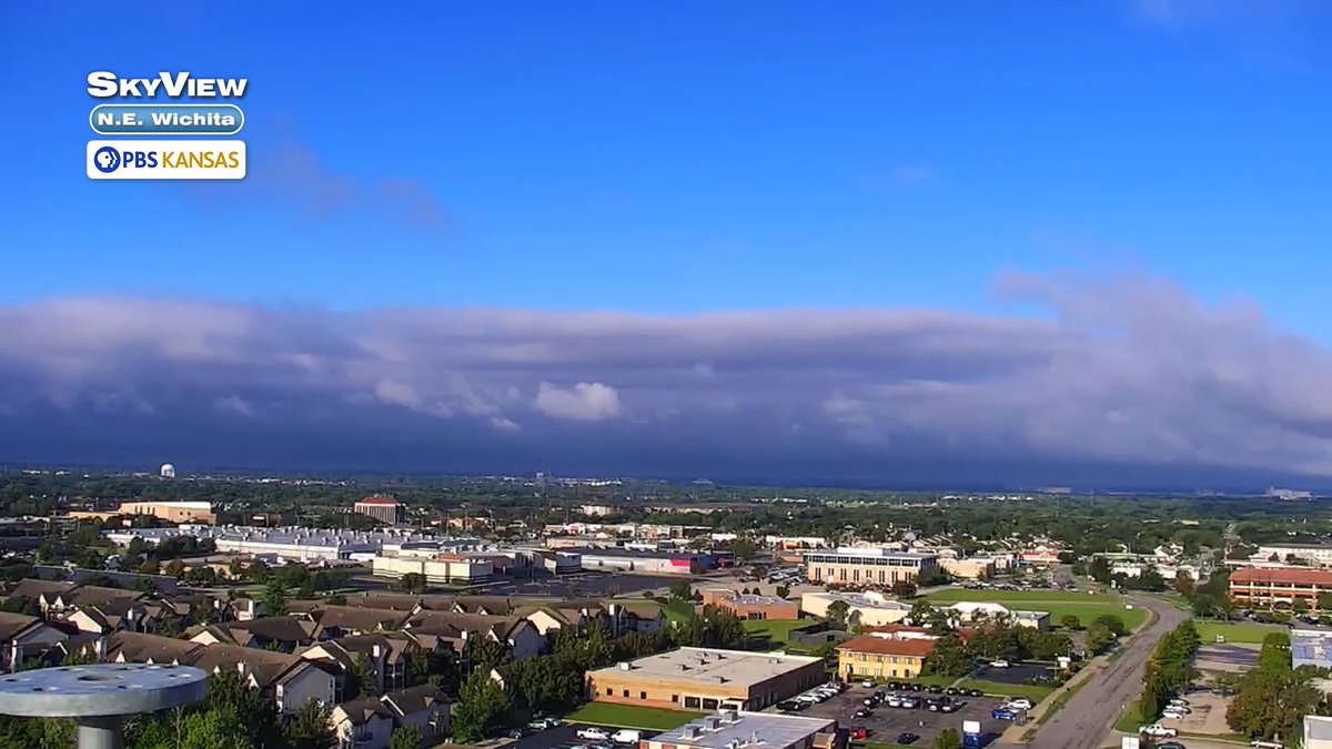 Check out that contrast! A gap in the clouds opened up over our NE Wichita SkyView Camera, with bright sunshine bordering the gloomy gray skies to the southwest. #kswx <a href="/KSNNews/">KSN News Wichita</a>  <a href="/KSNStormTrack3/">KSN Storm Track 3</a>  ksn.com/weather