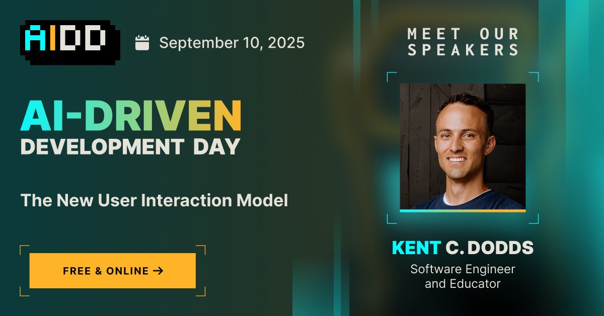 aidd (@aidd_io) on Twitter photo 🎤Speaker Spotlight: <a href="/kentcdodds/">Kent C. Dodds ⚡</a>
What will UX look like when every user has a personal AI assistant?
Join Kent as he dives into the rise of assistant-driven UIs, what it means for devs, & how we’ll build this next era
Sign up for free to join his talk👇
vist.ly/45cdy 🎤Speaker Spotlight: <a href="/kentcdodds/">Kent C. Dodds ⚡</a>
What will UX look like when every user has a personal AI assistant?
Join Kent as he dives into the rise of assistant-driven UIs, what it means for devs, & how we’ll build this next era
Sign up for free to join his talk👇
vist.ly/45cdy