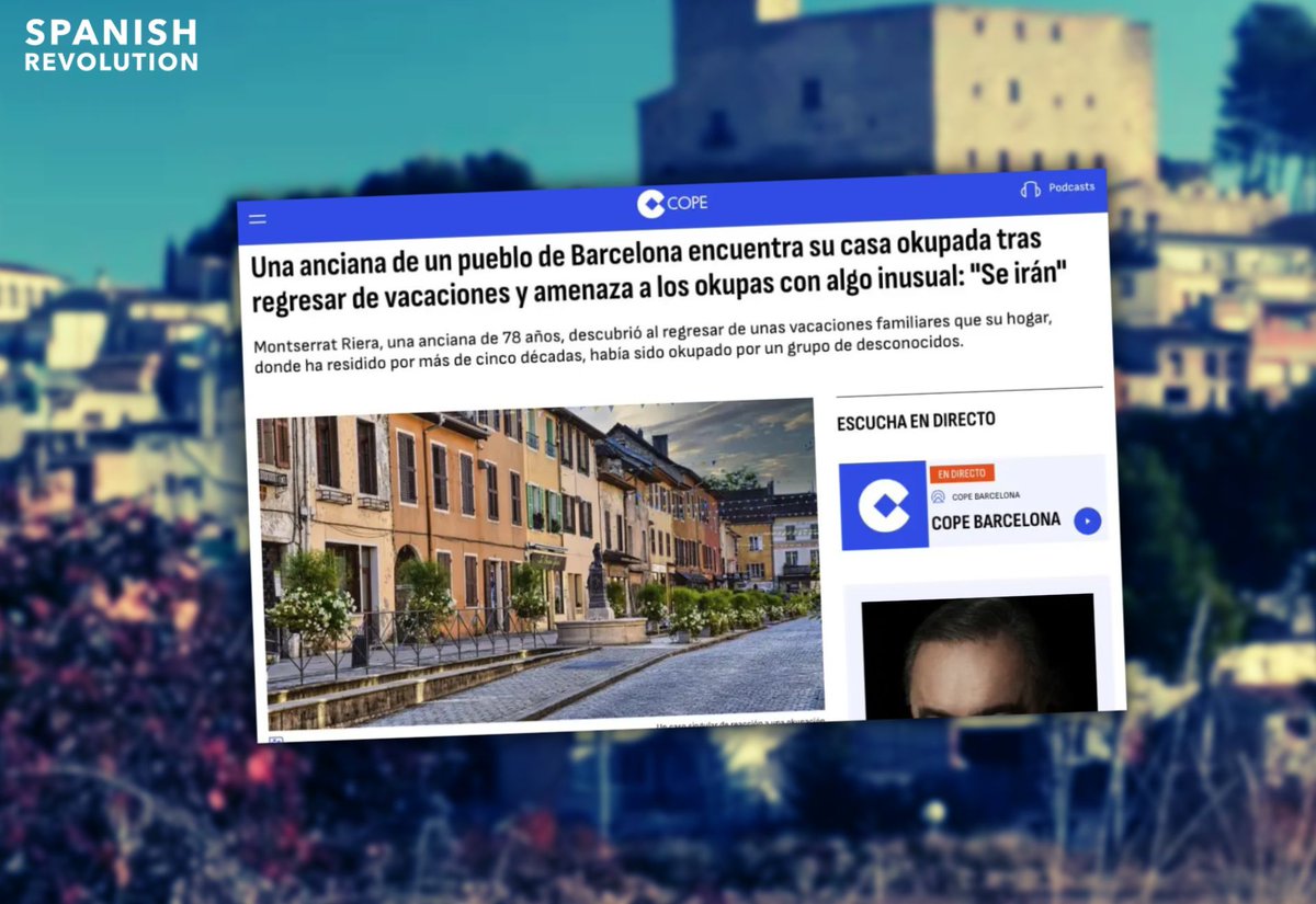 1️⃣ La Cope ha publicado una noticia falsa sobre una supuesta okupación en Sant Martí de Tous.
Una señora inventada. Una casa inventada. Una okupación inventada.
Todo para alimentar el miedo.

Abro hilo. 🧵