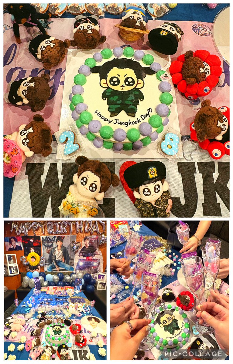 グクのお祝い🎂🥂したよ💜
🎂が可愛すぎる😍💜
<a href="/MOKKU_milk/">모꾸뽀꾸(ᐡɞ̴̶̷ ̫ ɞ̴̶̷ᐡ)리카노</a> さんのﾄｩｷﾞちゃん🥹🫶
みんなでワイワイグクまみれ😆💜
幸せな時間をありがとう🥹🫶💕

ぐぅちゃん💖
美味しいもの食べたかな？☺️
健康に気をつけて
いつまでも笑っていてね💖

#HappyBirthdayJungkook  #HAPPYJKDAY
#정국 #JungKook