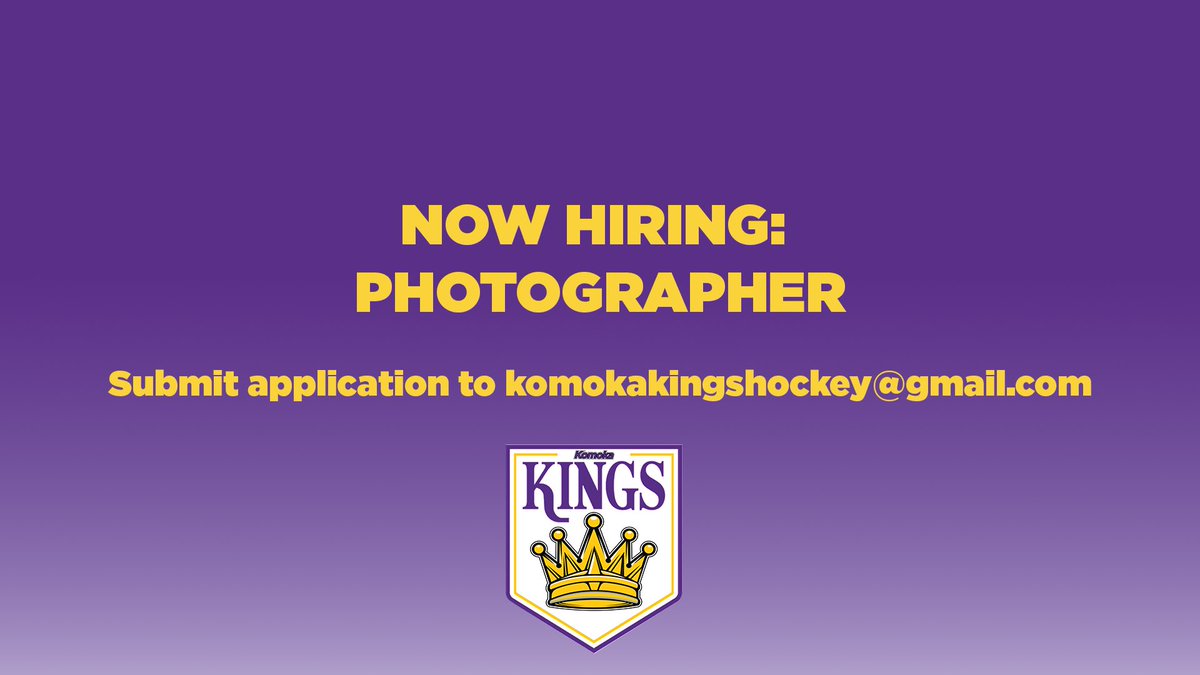 📸 We’re hiring!

The Komoka Kings are looking for a photographer to capture the heart of the 2025–26 season.

Think you’ve got the eye? Send an email to komokakingshockey@gmail.com with your application! 

#OurKingdom👑 #photography #komoka #middlesex #gojhl