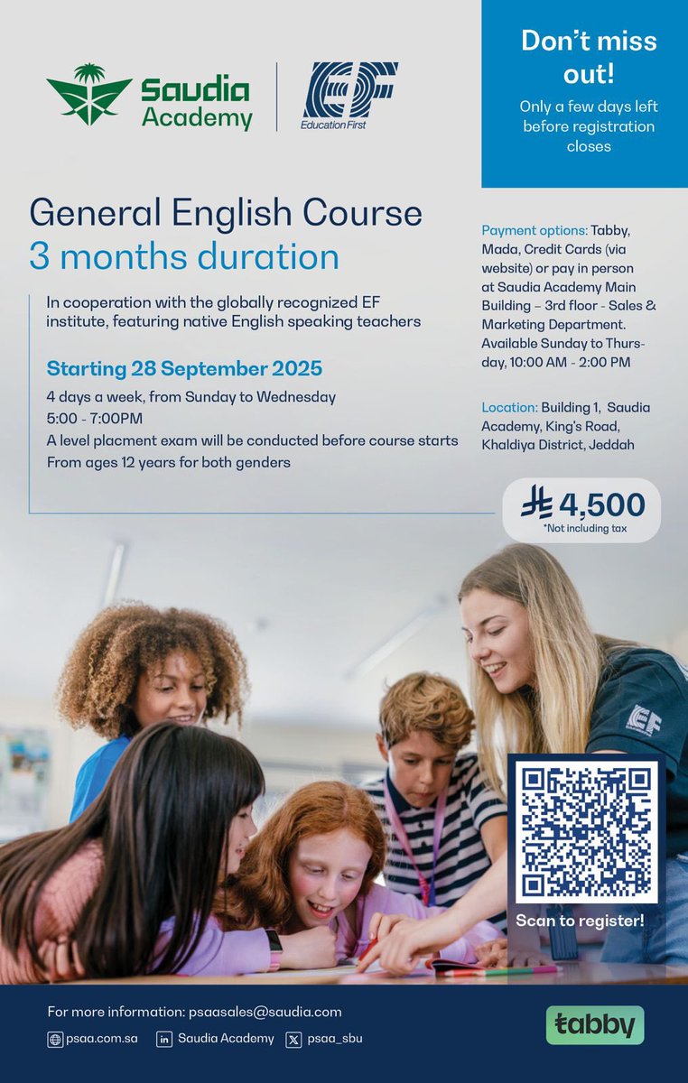 Enhance your English skills!
A 3-month intensive course with the internationally accredited EF Institute.

Join us starting September 28, 2025,
and start your journey of growth.