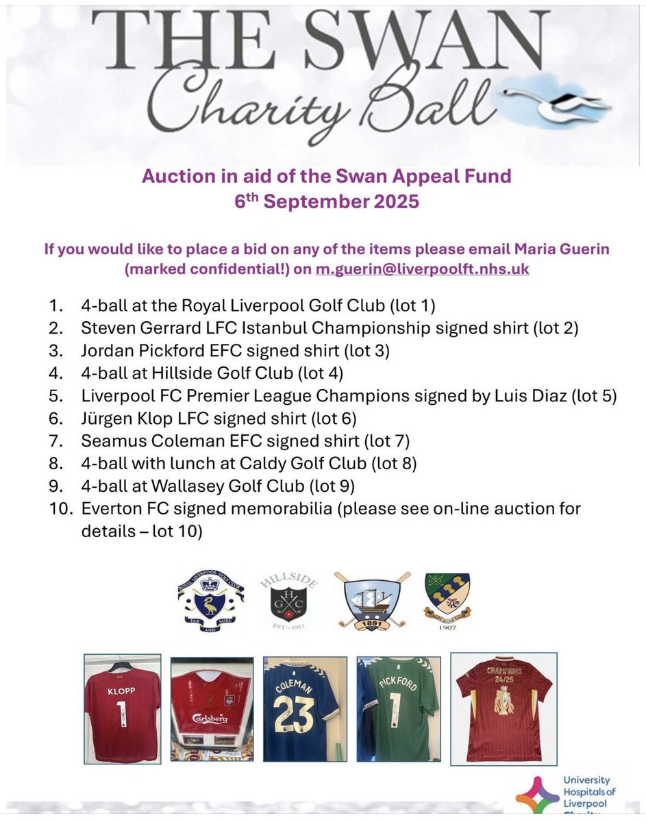 Anyone who is unable to attend the ball but wishes to place a bid please contact me directly and we will bid on your behalf 
This event has been arranged by a family dedicated to assisting in SWAN end of life and bereavement care resources 
#onechancetogetitright