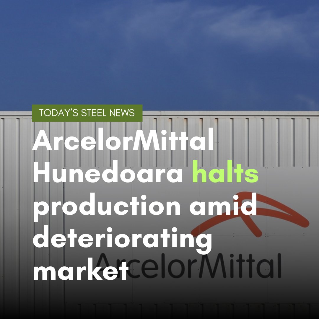 Romania-based #ArcelorMittal Hunedoara will suspend production from 5 September for an indefinite period, parent company ArcelorMittal tells Kallanish.

Read more in today's #steel news:
kallanish.com/en/news/steel/…