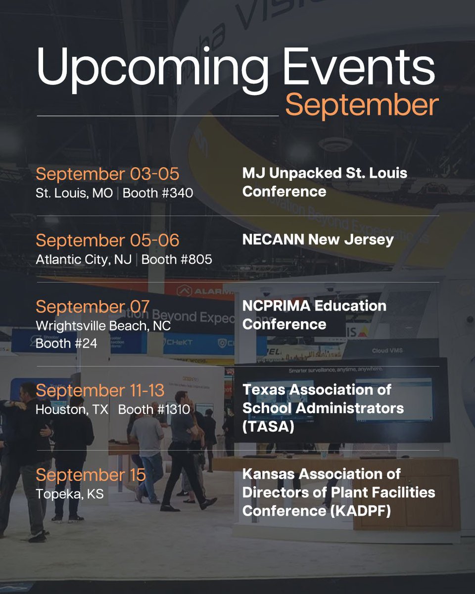 HanwhaVision's tweet image. Discover what’s next in intelligent surveillance. #HanwhaVisionAmerica is bringing innovation beyond security to tradeshows across the country this month!

Find out where to connect with us: bit.ly/3HH1MFk

#VisitOurBooth #SecuritySolutions