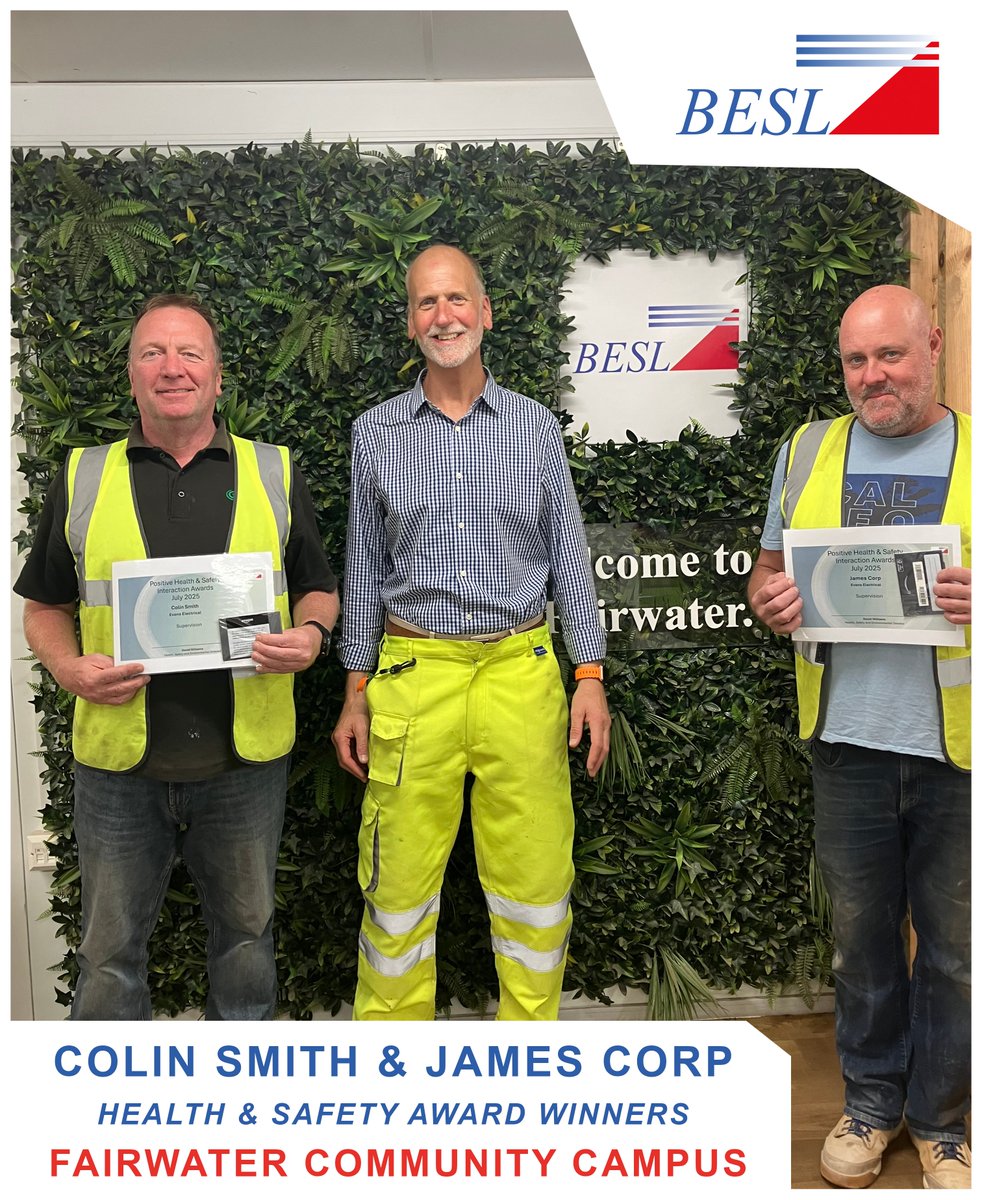 CMBEngineering's tweet image. We'd like to congratulate the following for their outstanding efforts in maintaining high H&S standards at the Fairwater Community Campus site.
- Colin Smith & James Corp for coming top of the subcontractor H&S leaderboard and for consistently leading by example.
- Luke Bowen…