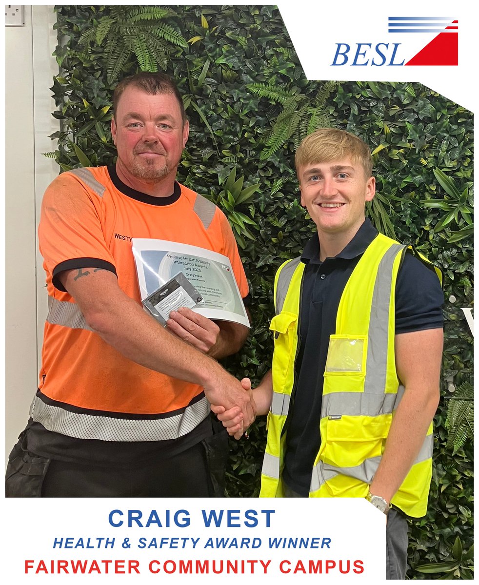 CMBEngineering's tweet image. We'd like to congratulate the following for their outstanding efforts in maintaining high H&S standards at the Fairwater Community Campus site.
- Colin Smith & James Corp for coming top of the subcontractor H&S leaderboard and for consistently leading by example.
- Luke Bowen…