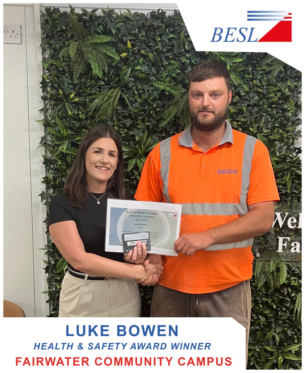CMBEngineering's tweet image. We'd like to congratulate the following for their outstanding efforts in maintaining high H&S standards at the Fairwater Community Campus site.
- Colin Smith & James Corp for coming top of the subcontractor H&S leaderboard and for consistently leading by example.
- Luke Bowen…