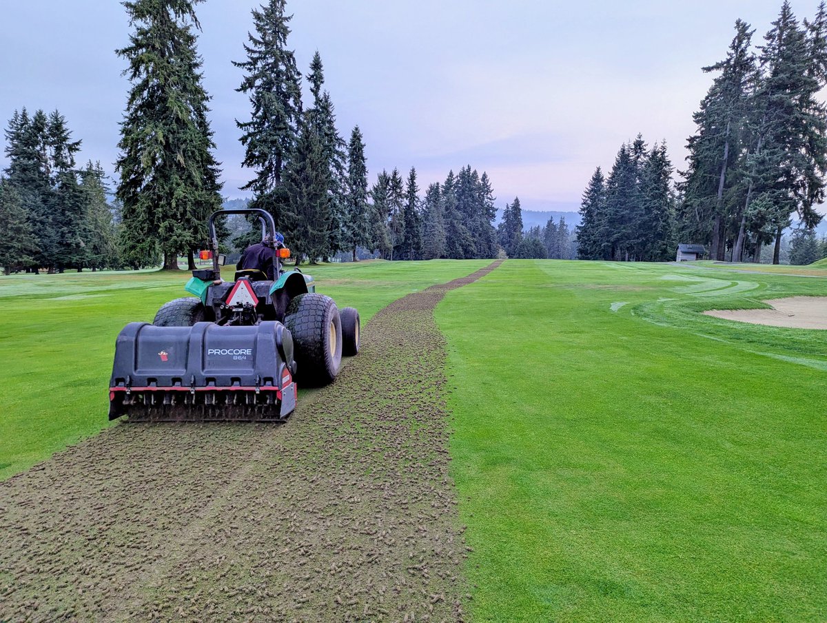 It was time. Solid tining has helped get sand into the profile, but this season called for some decompaction on fairways.