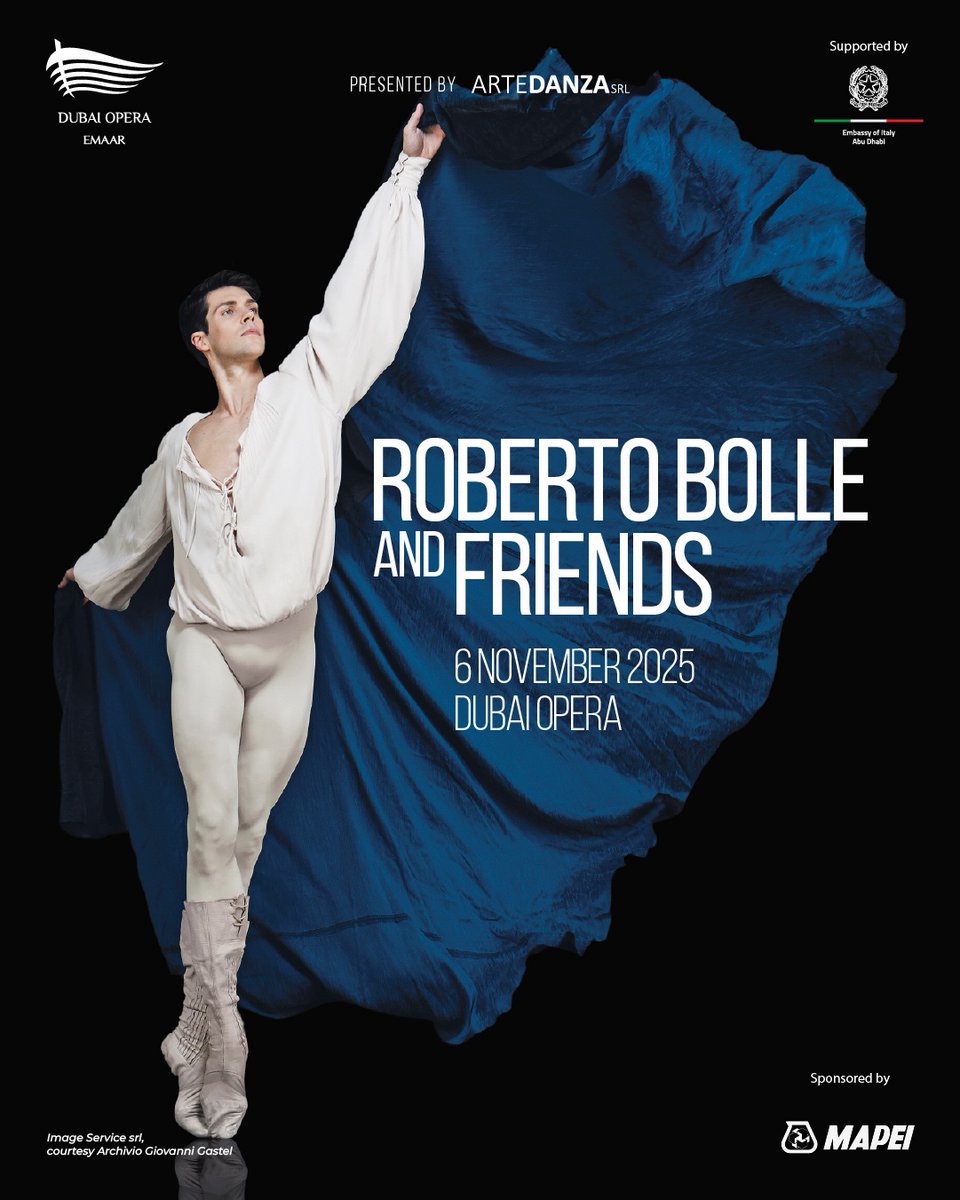 One of the world’s greatest ballet stars comes to Dubai Opera. On 6 November 2025, witness Roberto Bolle and Friends, an acclaimed gala with international dancers, artistry, and passion. Book now for a night of unforgettable dance.
