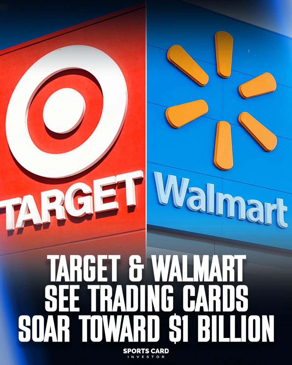 SportsCardInv's tweet image. Target says trading card sales could break $1 billion next year, while Walmart reports a 200% spike, fueled by Pokémon, Magic, and sports cards.

Collectors are chasing everything from 90s packs to the latest releases.

h/t @boardroom