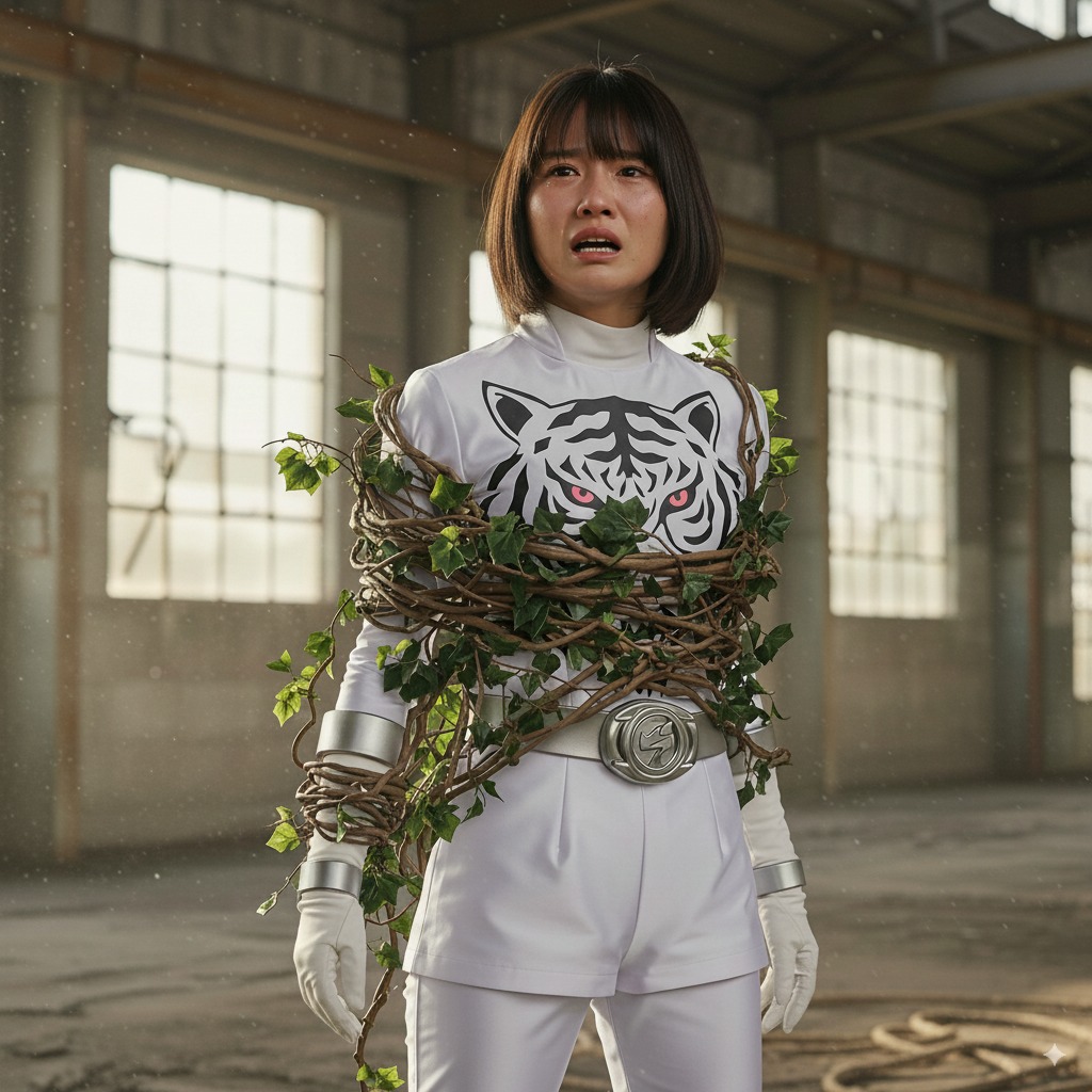 ヒロインピンチ #SuperHeroine #Aiart️ #nanobanana ロープから蔓に