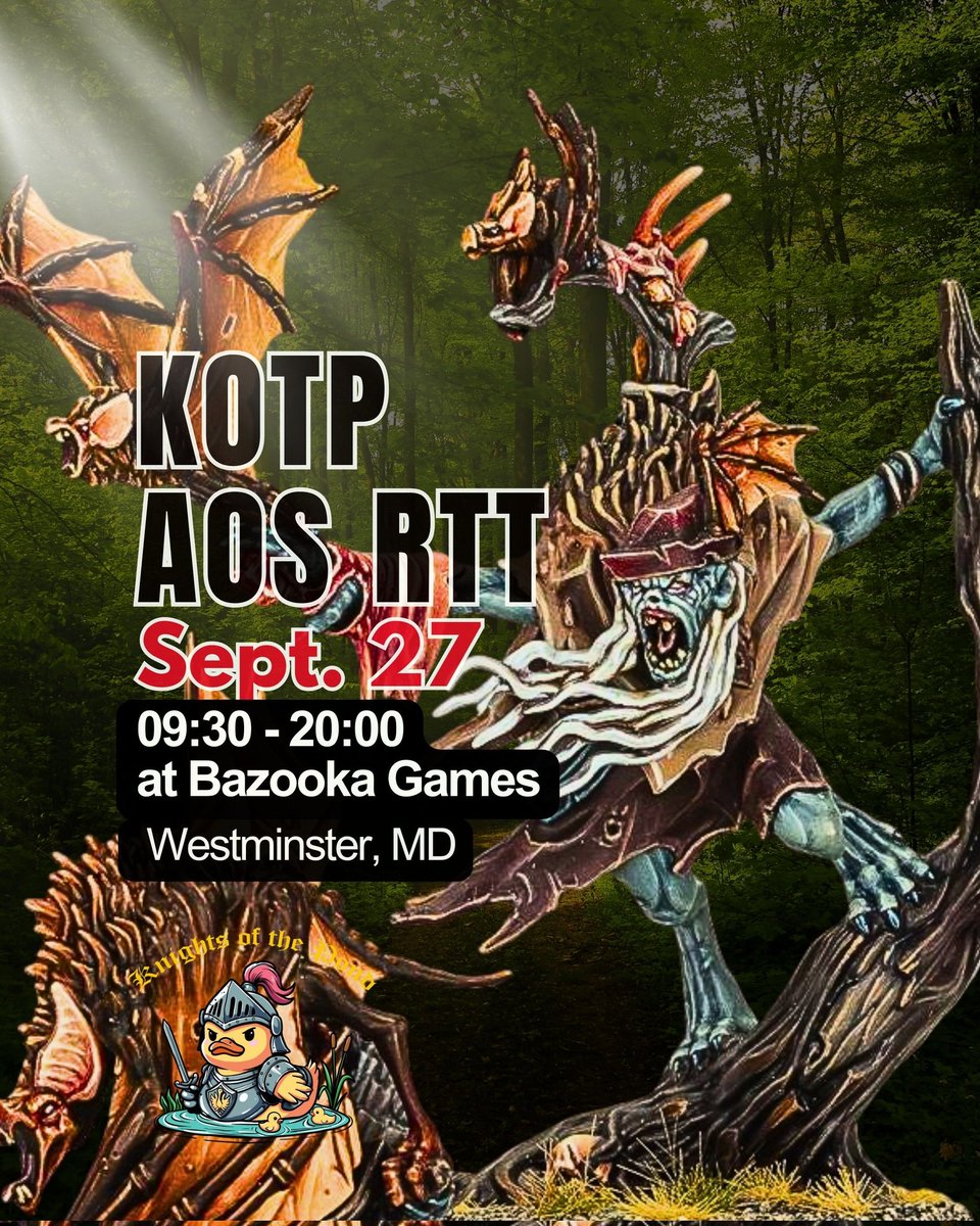 SEPTEMBER AOS RTT 🦇 09/27/2025 
9:30 - 20:00 at Bazooka Games 
Registration: 
bestcoastpairings.com/event/UIxhMEPA… 

#WarhammerComunity #AgeOfSigmar