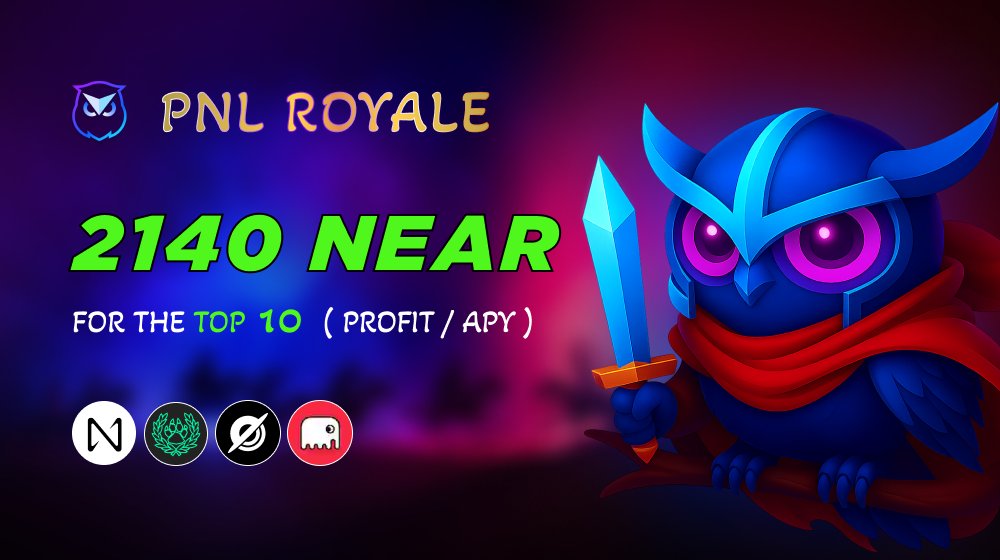 DeltaBotTeam's tweet image. PnL Royale  🤺

The ultimate 2-week trading challenge on NEAR is back.
Your mission: maximize Profit across selected pairs and vaults, and grab your share of the $NEAR prize pool

How It Works❓
Supported PAIR
* NEAR/USDC
* @rhea_finance /NEAR
* @PublicAI_ /NEAR
* @jambo_cs /NEAR…