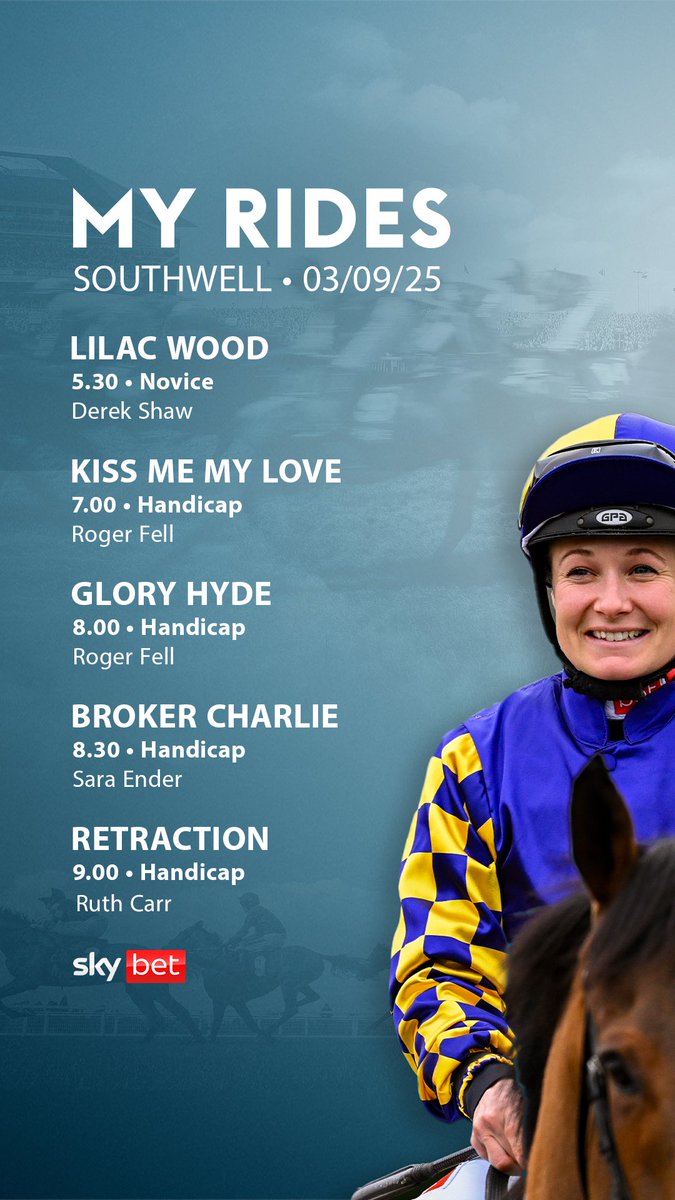 Back to ride at Southwell tonight with 5 rides. Good luck to connections 🤞🏻
<a href="/SkyBet/">Sky Bet</a> #fingerscrossed