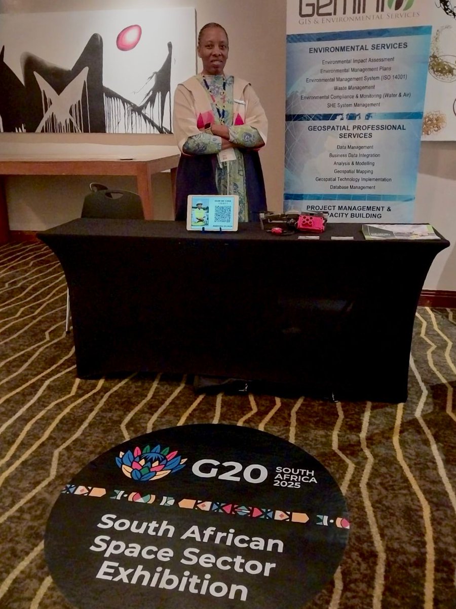 GeminiGIS's tweet photo. 🚀GGES at the 6th SELM | G20 Space Exhibition🌍
Showcasing our GIS &amp; Environmental Services, and connecting with global leaders in space innovation.

#G20 #SpaceSector #GGES #Sustainbility https://t.co/J1Yt6JjYwn