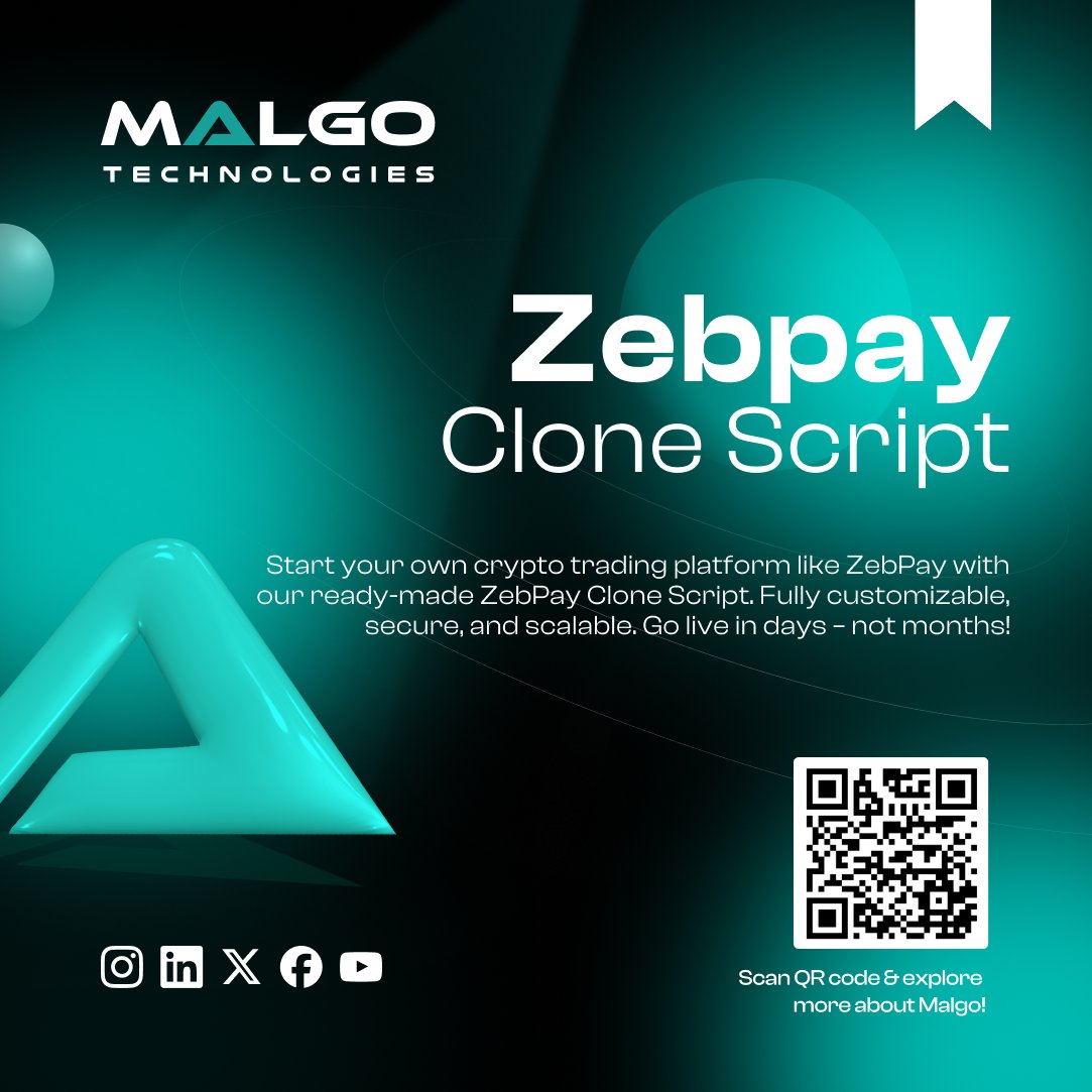 Get a feature-rich ZebPay Clone Script to launch your crypto exchange instantly! Advanced trading tools, multi-currency support &amp; robust security included. 

🔗 malgotechnologies.com/zebpay-clone-s…

#ZebPayClone #CryptoExchange #CryptoTradingPlatform #WhiteLabelExchange #BlockchainStartup