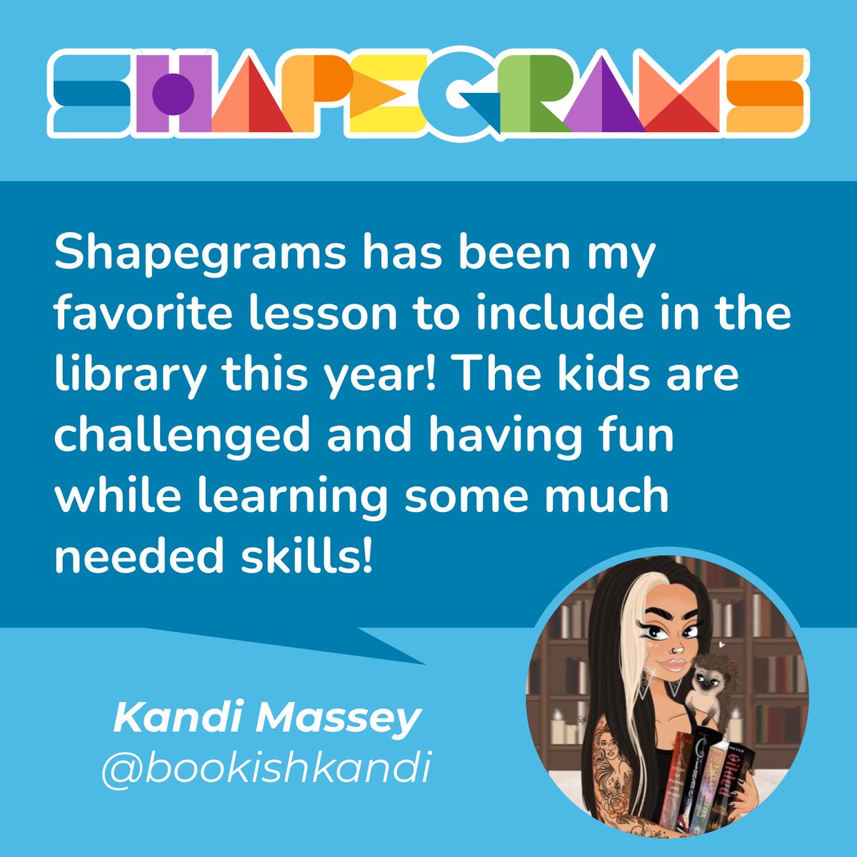shapegrams's tweet image. Kandi posted something very sweet about Shapegrams. Our digital art lessons and challenges are great for libraries, maker spaces, and classrooms!
#TLchat #futurereadylibs #STEAM #makered #edtech
