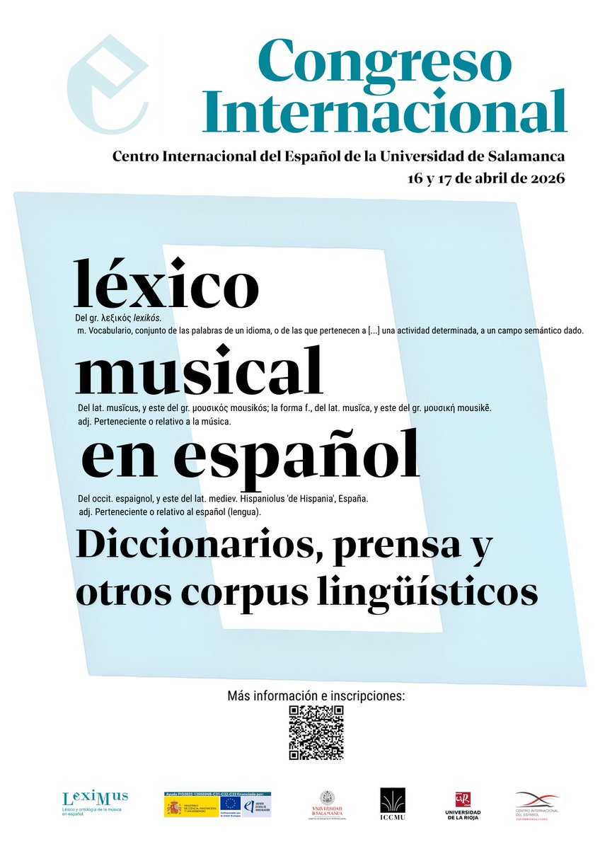 danielmartin_sv's tweet image. #callforpapers 📢: Abierto el plazo para el envío de comunicaciones del congreso @LexiMusEsp, que se celebrará en el @cieusales: 

Información aquí: eventum.usal.es/129362/detail/…
