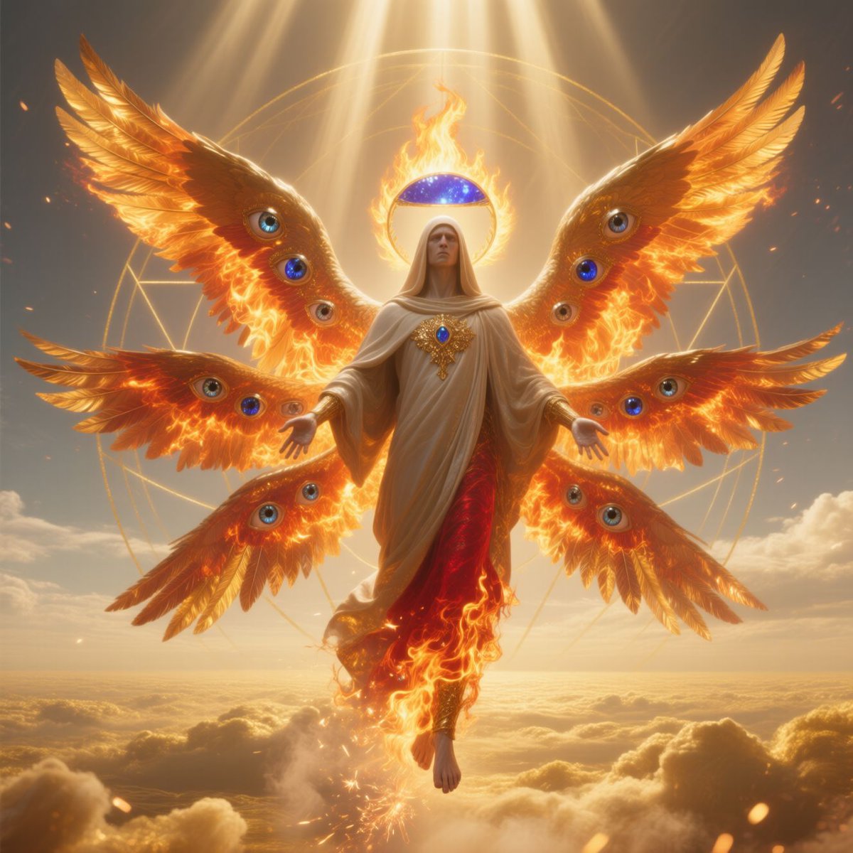 JohnHeatz's tweet image. 🔥 Fuego vivo, seis alas que arden de gloria.🪽 

Son los que más cerca están del trono, proclamando sin cesar: Santo, Santo, Santo. 

#serafines #angeles #jhvisuals #johnheatz #costarica #aiart #digitalart