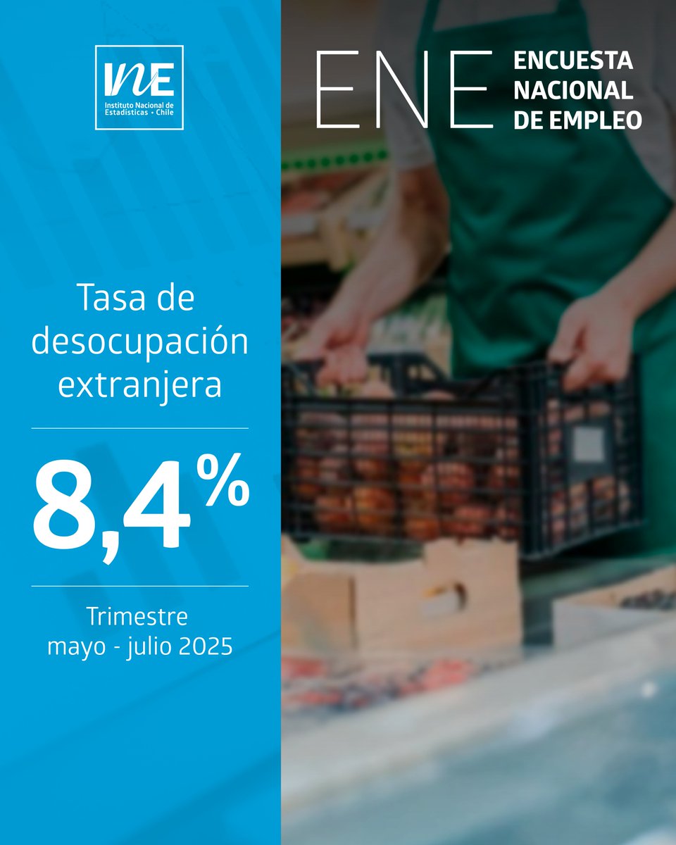 La tasa de desocupación extranjera se situó en 8,4% durante el trimestre mayo–julio 2025. Por sector económico, la contracción de la población ocupada extranjera fue influida por comercio (-19,6%), hogares como empleadores (-19,4%) y construcción (-7,8%): tinyurl.com/bdd592x2
