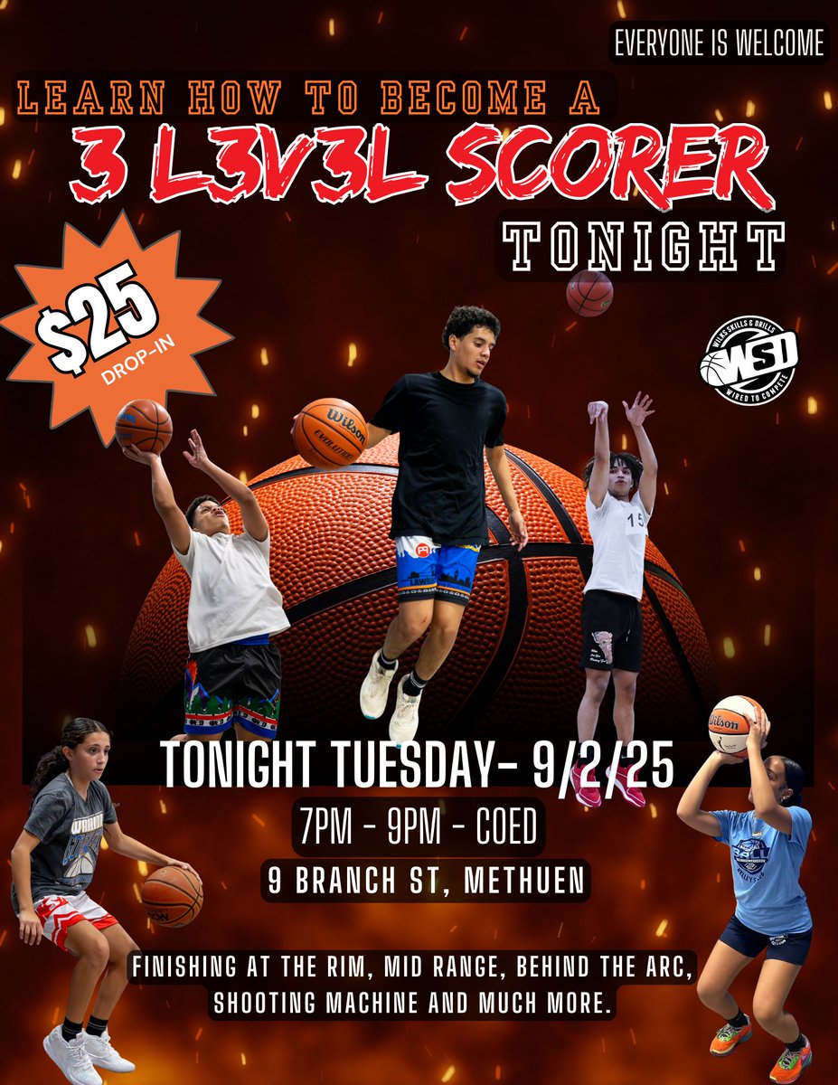wsdbasketball's tweet photo. What to become a 3 level scorer!! Want to become someone who is hard to guard? Then this where you need to be tonight!! 9/2/25 https://t.co/TotrqCM27g