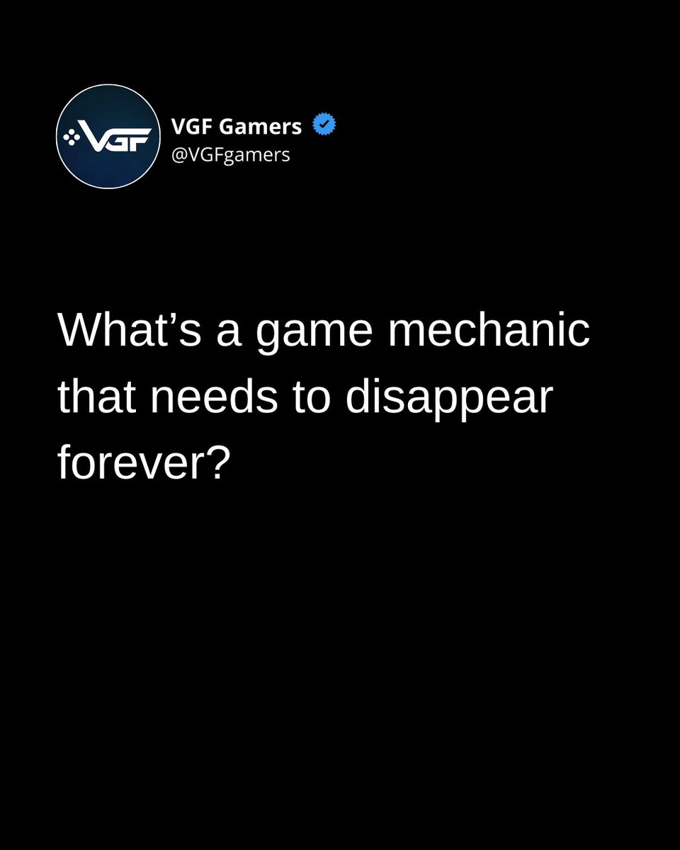 VGFGamers's tweet photo. What’s a game mechanic that needs to disappear forever?

Be honest…

🔁 Unskippable cutscenes after dying?

💔 Escort missions with brain-dead NPCs?

🪙 Pay-to-win mechanics?

Your pick, let the rage out 👇

#GameDesignFails #AnnoyingGameMechanics #GamersUnite #FixYourGame #GameDevPlease #GamersOpinionsMatter