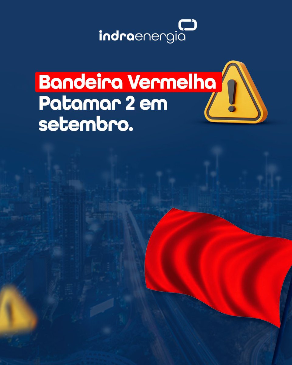 ⚡ A ANEEL manteve a Bandeira Vermelha 2 para setembro/25: +R$7,87 a cada 100 kWh consumidos.
Para empresas de alto consumo, o impacto é pesado no orçamento.
Na Indra, ajudamos a reduzir custos mesmo com bandeira vermelha ativa. 🤝

#IndraEnergia #GestaoEnergetica
