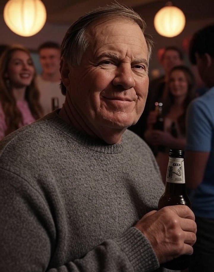 jeff leach (@jleach_64) on Twitter photo 🚨Breaking:
Bill Belichick seen drowning his sorrows at his wife’s sorority after the game last night 😜 🚨Breaking:
Bill Belichick seen drowning his sorrows at his wife’s sorority after the game last night 😜