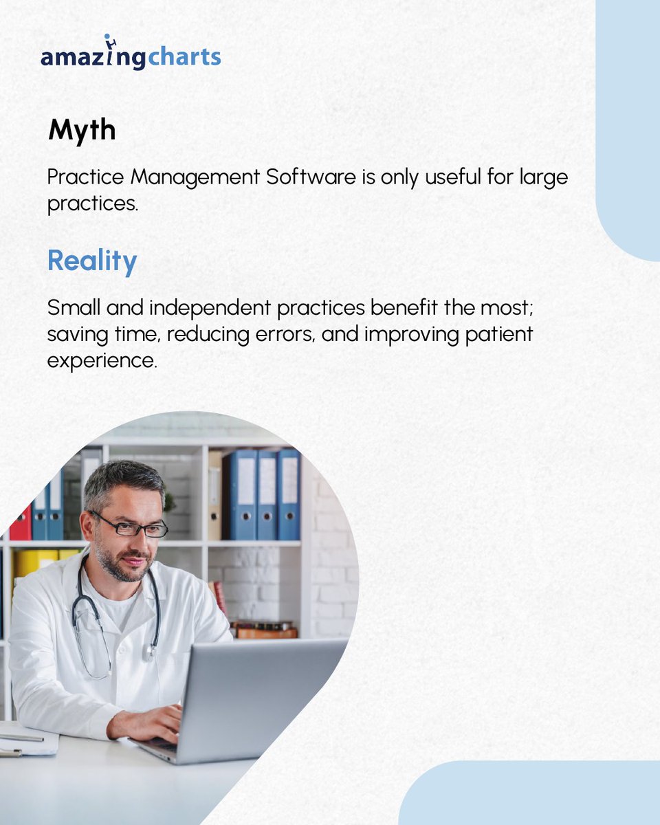 AmazingCharts's tweet image. Small and independent practices often assume Practice Management software is too complex. The reality is, it’s built to make your workflows easier and reduce administrative burden.
Know more:hubs.ly/Q03GqMDc0
#PracticeManagementSoftware #HealthcareSolutions