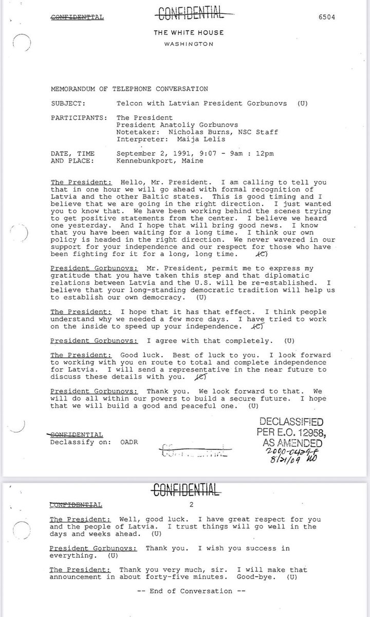 #OTD in 1991, 🇺🇸U.S. President George W. Bush recognised restored independence of the Baltic states.🇪🇪🇱🇹🇱🇻 are 108 year old democracies.

We are grateful to our American allies for standing on the side of freedom, which we fought for, and never recognising the Soviet occupation.