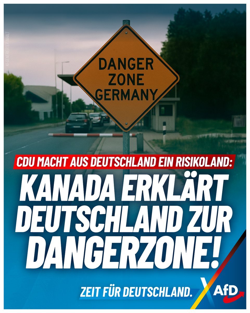 Kanada spricht nun auch eine Reisewarnung für Deutschland wegen Terrorgefahr aus. Damit befindet sich das beste Deutschland aller Zeiten auf einer Risikostufe mit Simbabwe. Die AfD warnt schon lange vor der Gefahr des importierten Terrorismus. Doch die anderen Parteien bleiben