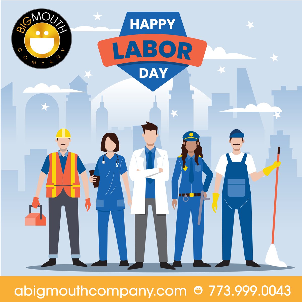 BigMouthChicago's tweet photo. Happy Labor Day! 🎉 

Today, we celebrate the hard work, dedication, and creativity that drive businesses forward. Here’s to building brands, creating connections, and shaping success—together. 
-
-
-
#SocialStrategy #CommunityBuilding #BigMouthMarketing #HappyLaborDay https://t.co/0lRS9MkOEA