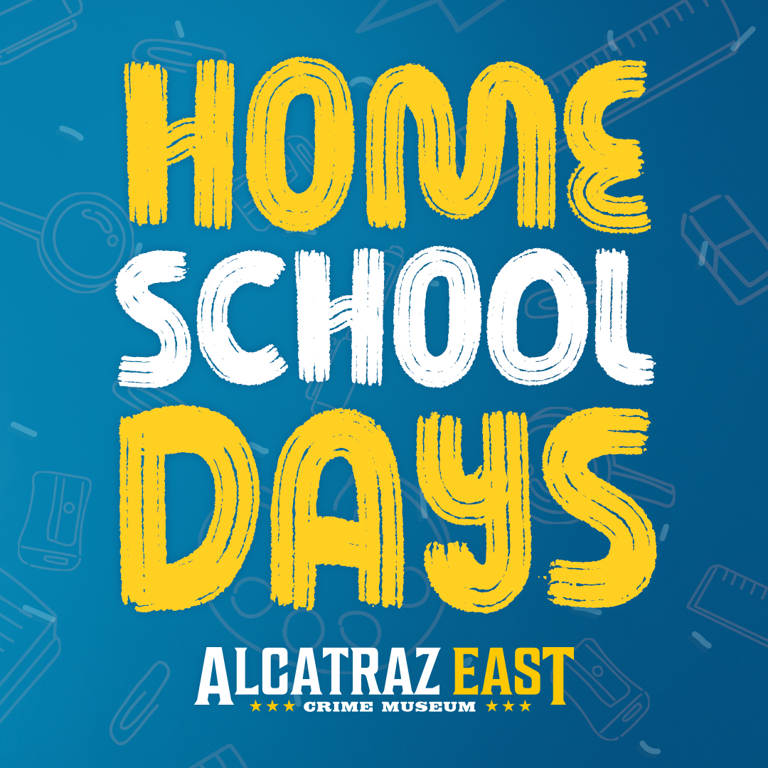 FALLing for crime history! 🍂🚓 Homeschool Days are back at Alcatraz East in September &amp; October! 

Admission is just $12 per person at the door for homeschool families, or $10 per person for groups of 10+ with advanced registration. Visit Mon - Fri between 10AM and 3PM!