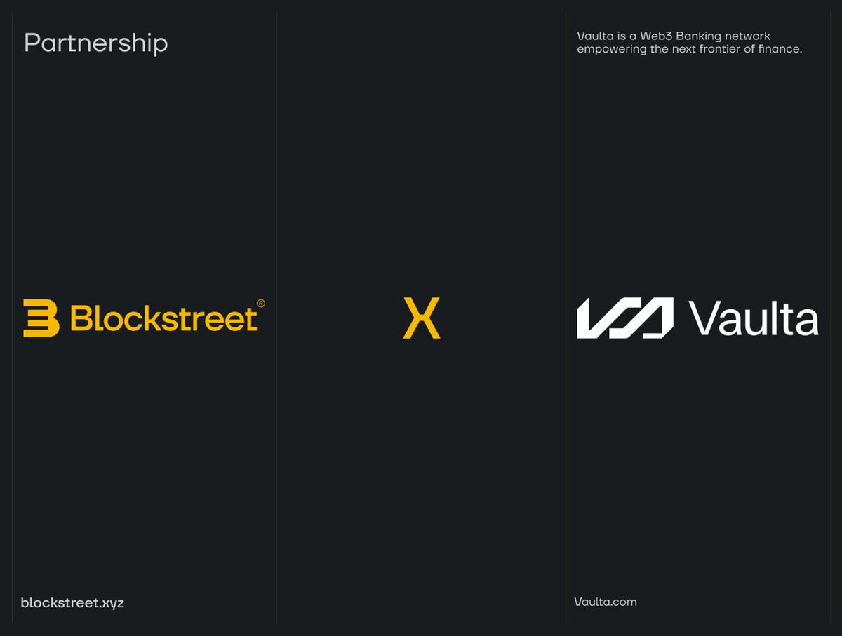 Vaulta_'s tweet photo. Vaulta × BlockStreet: Banking Meets Launching

We’re excited to announce our partnership with @BlockStreetXYZ, the first USD1-native launchpad scaling adoption across chains.

Vaulta is opening the gateway to @worldlibertyfi USD1-powered launches. Step in. 🧵 https://t.co/tBujW4NKX9