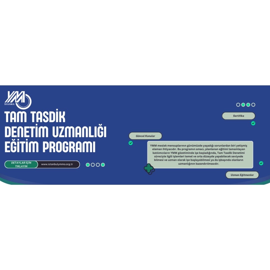 "Odamızda başlattığımız eğitim çalışmalarımıza katılmak isteyenler için 2025 - 2026 dönemi kayıtları başlamıştır."

Kontenjan sınırlıdır.

🔹️KDV İadesi Uzmanlık Eğitimi

🔹️Tam Tasdik Denetim Uzmanı Eğitimi

🔹YMM Sınavlarına Hazırlık Kursu

#istymmo #ymmolcayer #ymmsınavı