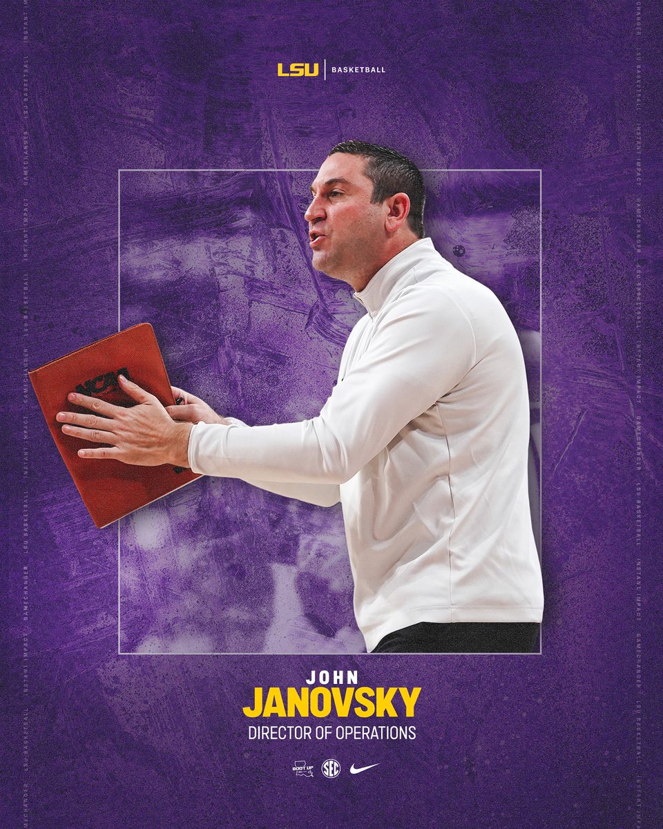 LSUBasketball's tweet photo. Help us welcome our new Director of Operations John Janovsky to the Boot! https://t.co/8UWZCnr39s