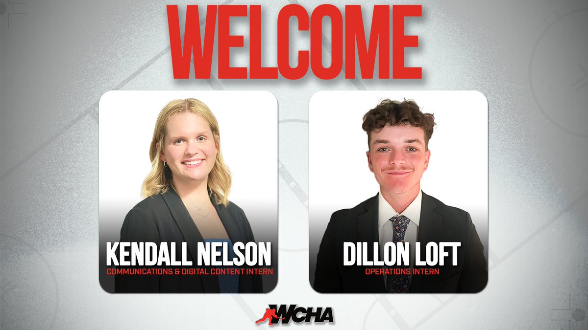 WCHA_WHockey's tweet image. WELCOME!

The WCHA is excited to announce the additions of Kendall Nelson &amp;amp; Dillon Loft to league staff!

Read more ➡️shorturl.at/WX86d