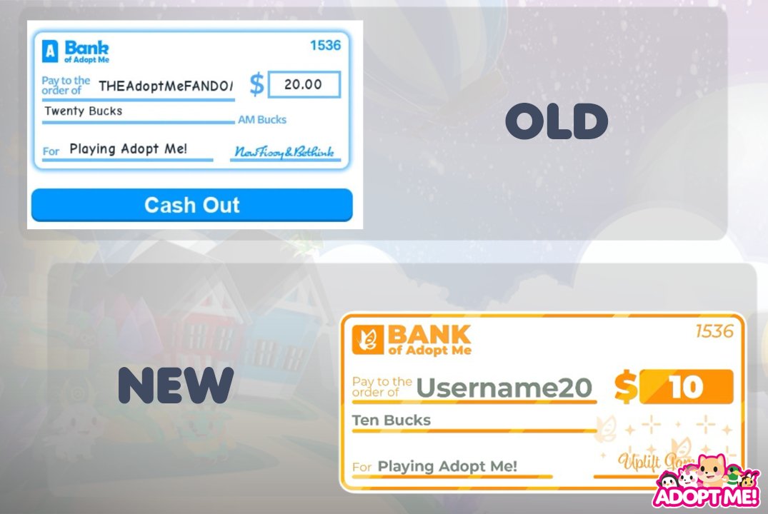 AdoptAme_News's tweet image. 🔥 After a long absence, PAYCHECK is back! 💵

Which PAYCHECK design and color scheme would you favorite? ✨

#AdoptMe #Roblox #AdoptMeRoblox #AdoptMeTrade