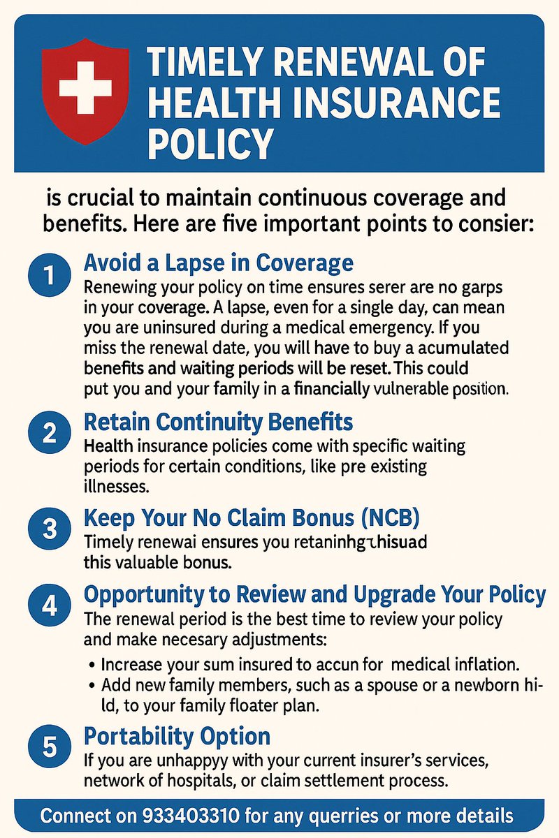 Drvinodmjain's tweet image. अपनी mediclaim policy को समय से 15-20 दिन पहले renew कराए और निश्चिंत रहें,  सुरक्षित रहें.
#Renewal #Claim #Repudiation #Mediclaim #HealthInsurance