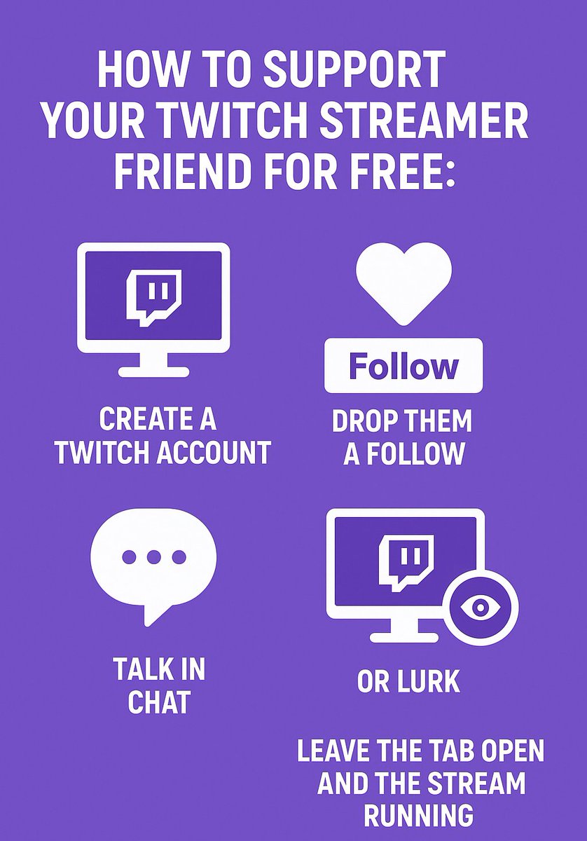 malachaihemet's tweet photo. Want to support your favorite Twitch streamers but don’t have extra cash? Here are FREE ways you can help them grow! 💜 #SupportSmallStreamers https://t.co/bN7Z2BtCRp