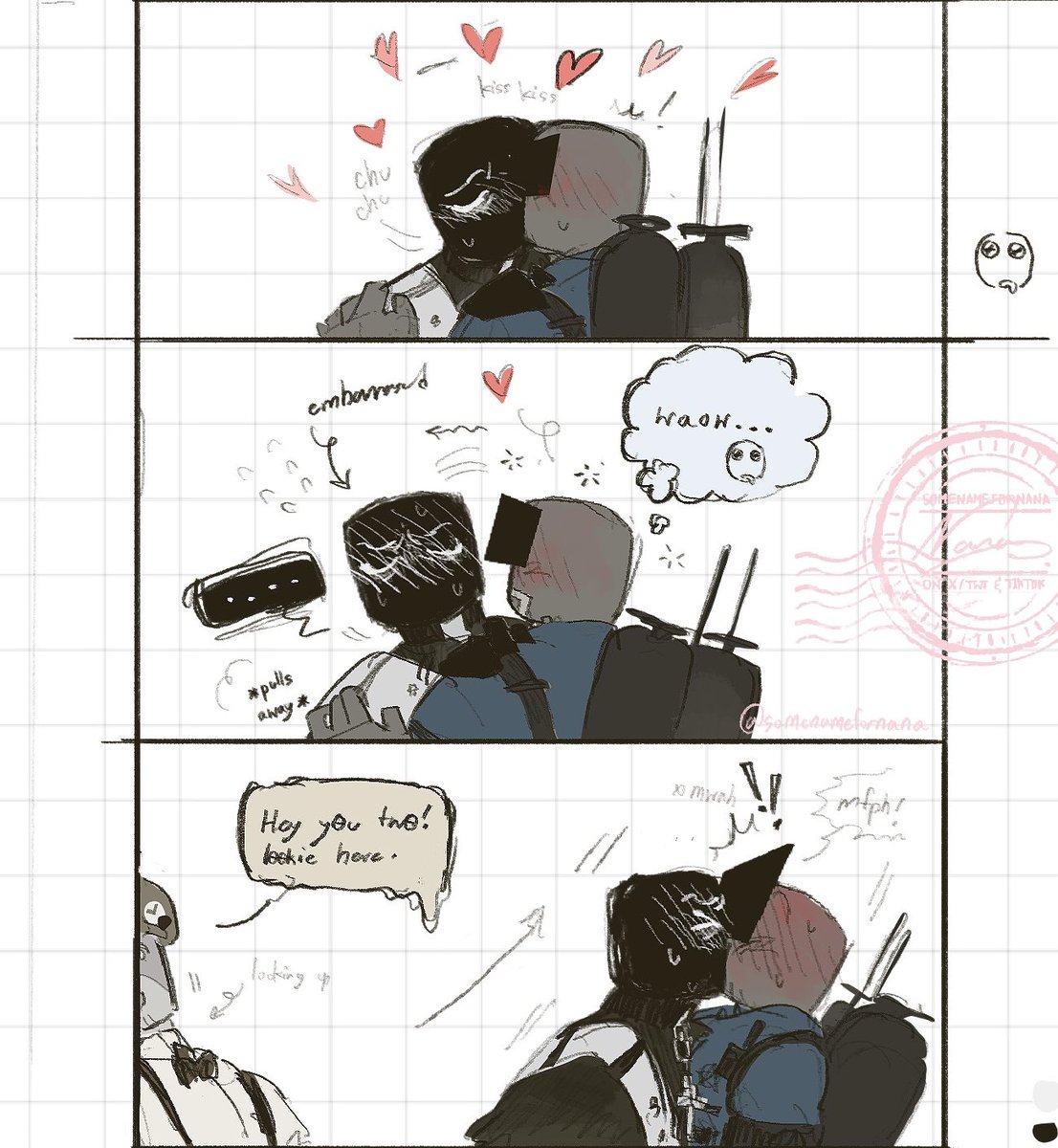 somenamefornana's tweet image. John grace x expendable x tourist/door guy
💋Ok fine here’s them kissing 
#pressureroblox #Robloxdoors #graceroblox