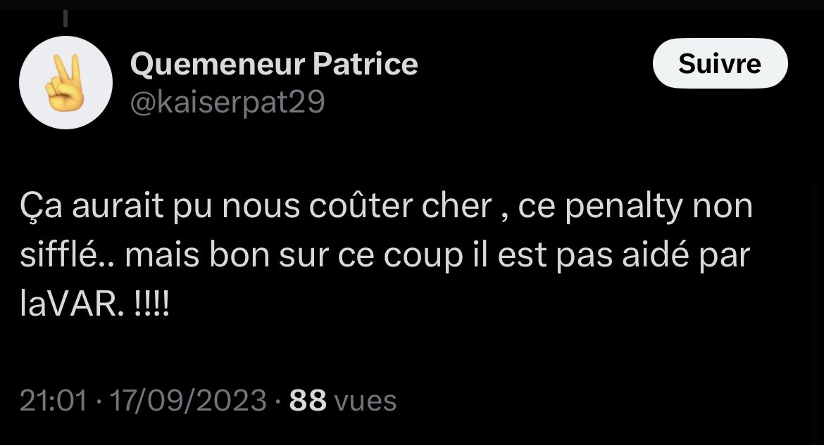 chpepel's tweet photo. @kaiserpat29 J’avoue toujours des histoires de penalty mon Patoche https://t.co/FEbDLlI2g5