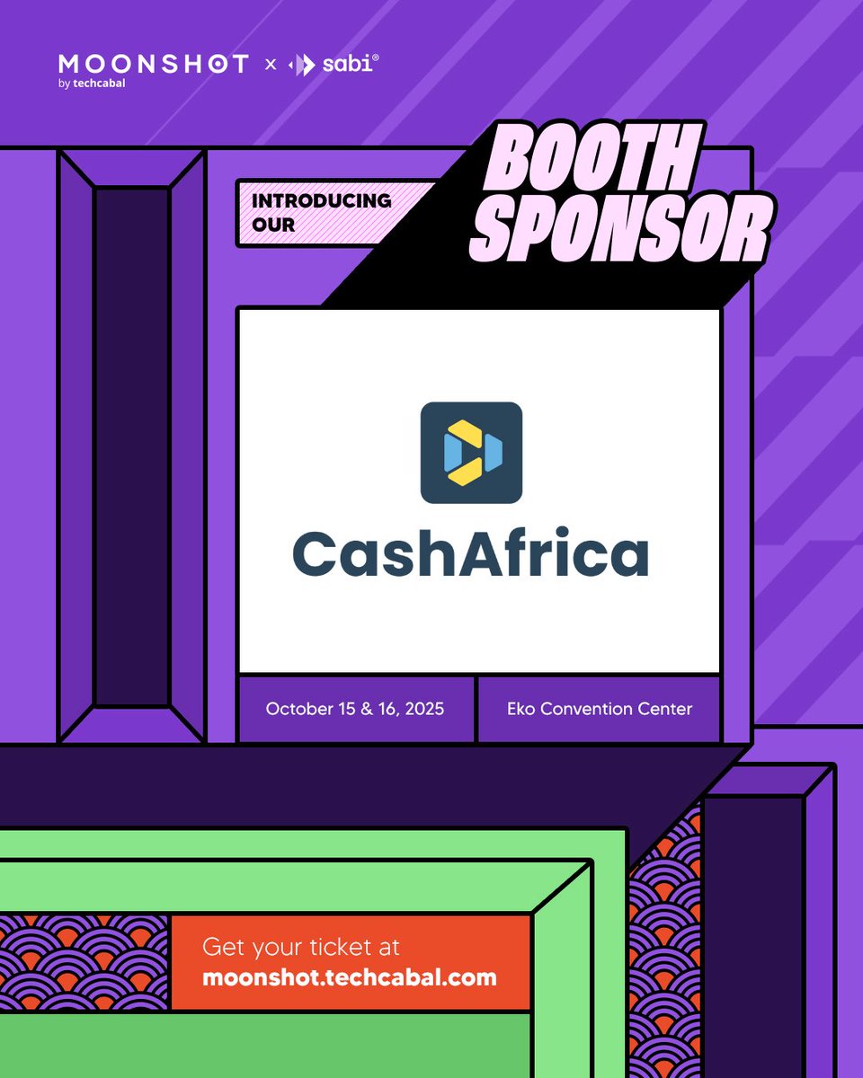 We're thrilled to announce <a href="/CashAfricaCo/">CashAfrica Contactless Payment for Africa</a> as a Moonshot 2025 Booth Sponsor!

CashAfrica is a fast-growing fintech startup building tap-to-pay infrastructure that enables Banks and Fintechs process contactless payments. CashTap is its flagship contactless payment API that powers