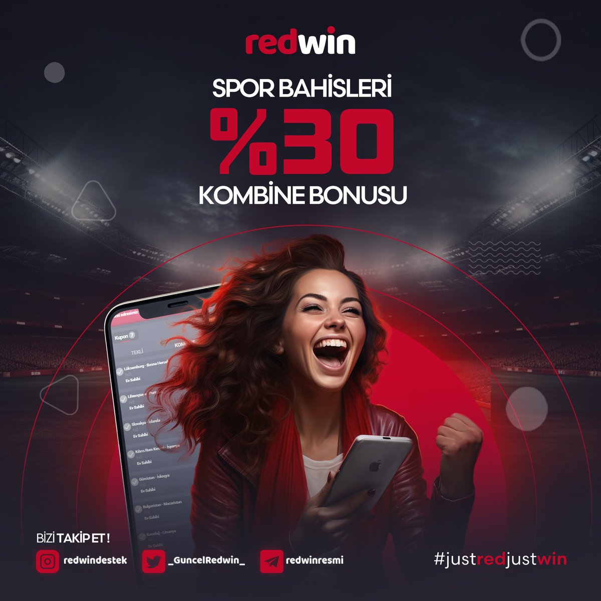 🤑1 2 3 yetmez, 4 5 6 olsun,
Kazanan #RedWin üyeleri olsun❗️

🥳%30 Kombine Bonusu ile Avantajlar Redwin'de!

Ekstra Bonus ve Avantajlar için Link: rdwn.pw/redwingiris